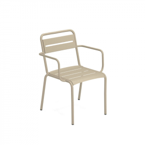 Silla Star de aluminio con reposabrazos para exterior