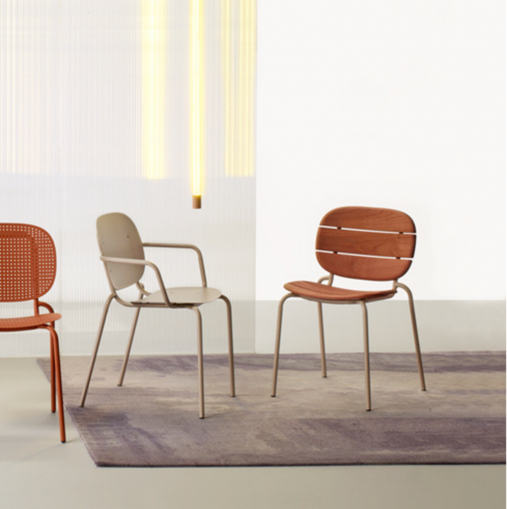 Silla comedor de madera para exterior