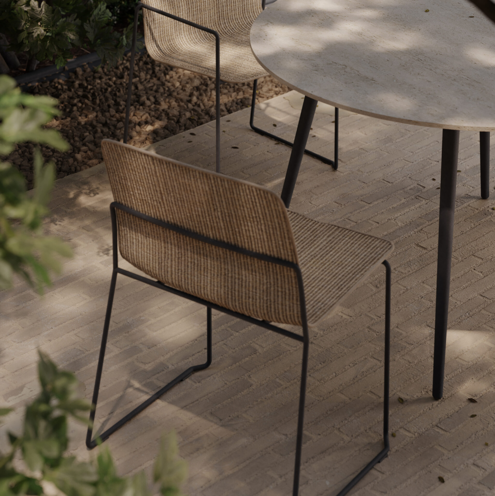Silla comedor fibra para exterior