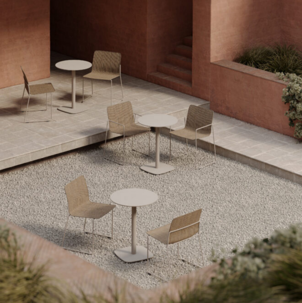 Silla comedor fibra para exterior