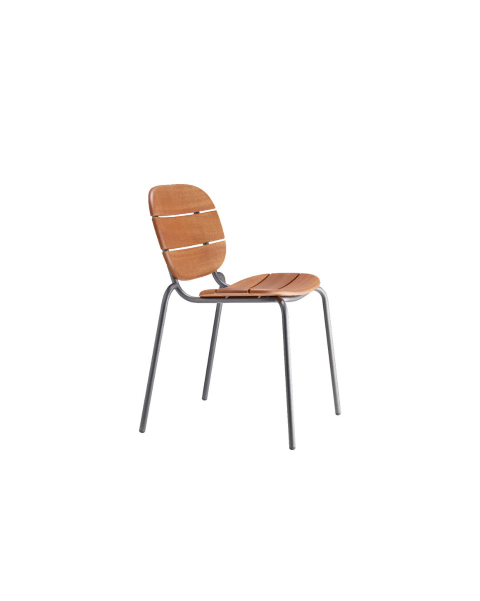 Silla comedor para exterior de madera