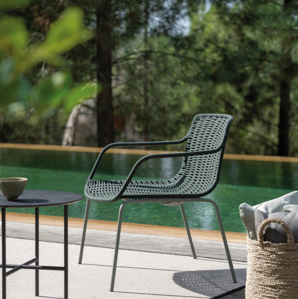 Sillón para exterior Lapala de cuerda trenzada