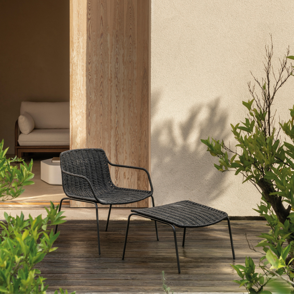 Sillón para exterior Lapala de cuerda trenzada
