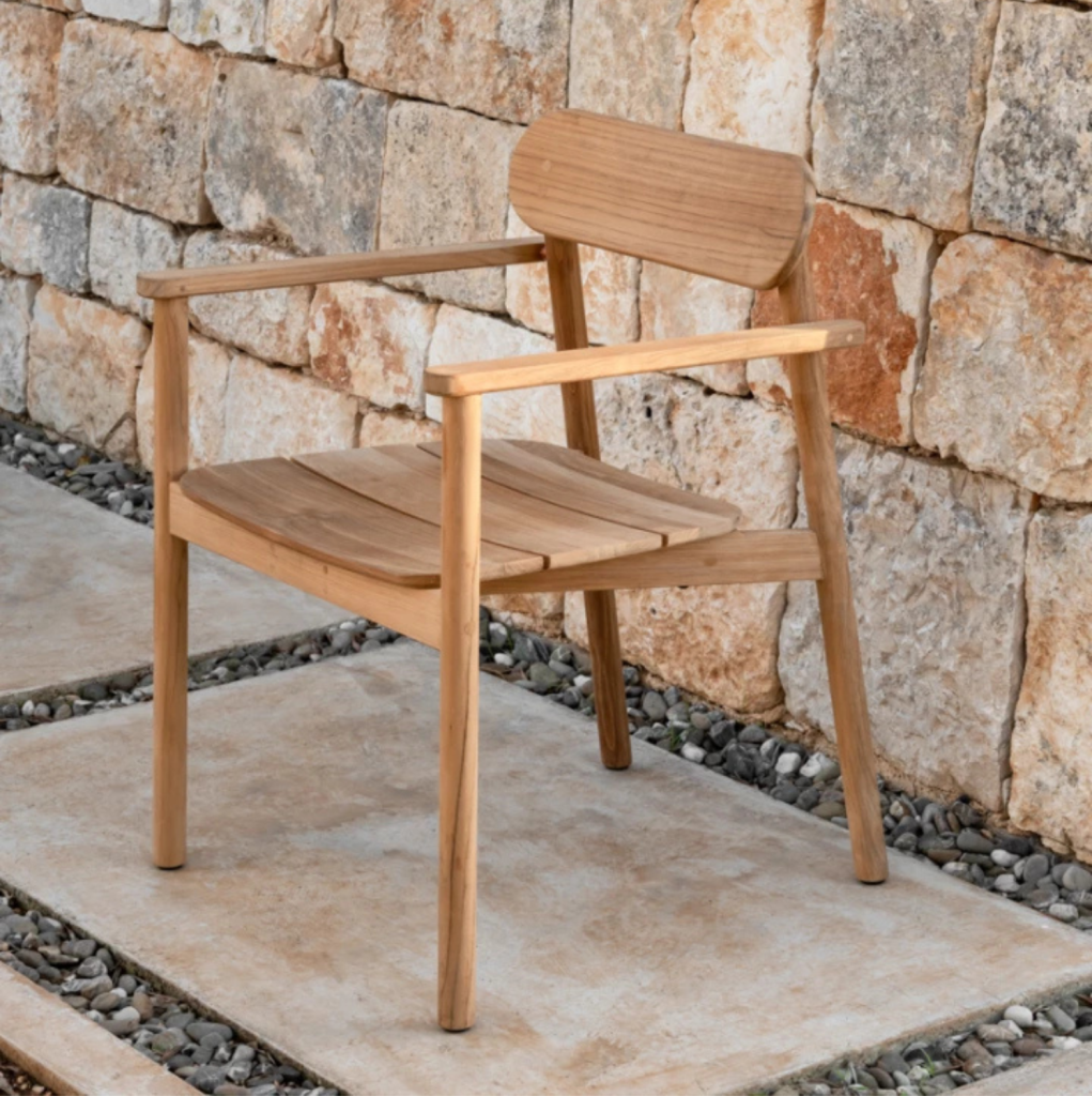 Silla comedor en teca para exterior Freya